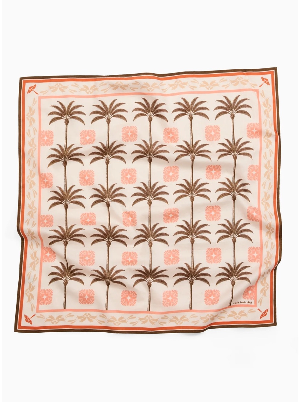 Ricki Beach Club Scout Bandana Coral & Palms NWT